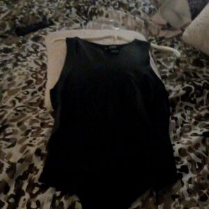 Black faux leather one peice